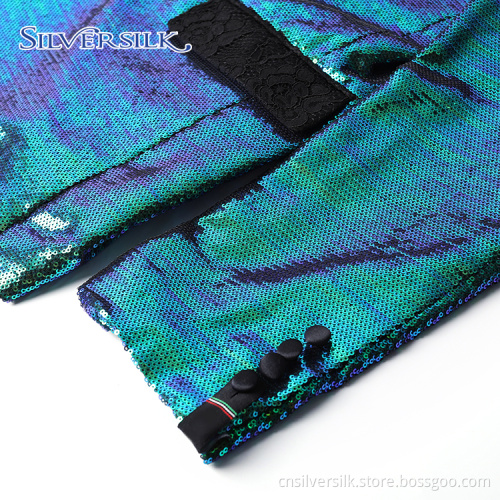 Adult Shawl Collar Reversible Sequins Jacket Men's Coats